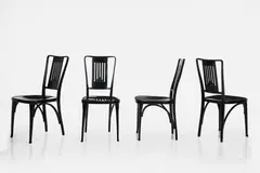 Josef Hoffmann, Rare Dining Chairs (4), 1920s, Lacquered wood