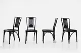 Josef Hoffmann, Rare Dining Chairs (4), 1920s, Lacquered wood