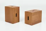 'LC14 Maison du Bresil' Stools (2) by Le Corbusier, 1959, / 21st century Oak, sold Dec 2024