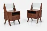 Illuminating Nightstands (2) by Pierre Jeanneret, ca. 1955, Teak, offered Sep 2024
