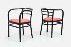 Otto Wagner, 'Postsparkasse Vienna' Armchairs (2), ca. 1905, Ebonized bentwood