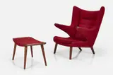 Hans J. Wegner, 'Papa Bear' Chair + Ottoman (2)