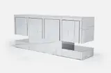 'Cityscape' Credenza by Paul Evans, ca. 1975, Matte- and polished-steel over wood, sold Jun 2024
