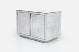 Two-Door 'Cityscape' Cabinet by Paul Evans, ca. 1975, Matte- and polished-steel over wood, sold Jun 2024