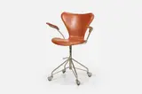 'Sevener' Office Chair by Arne Jacobsen, ca. 1957, Chrome-plated steel, sold Jun 2024