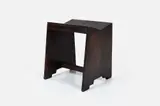 Rare Sewing Stool by Pierre Jeanneret, ca. 1960, Stained teak. 18" H x 16" W x 11.75" D, sold Jun 2024