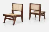 Demountable Chairs (2) by Pierre Jeanneret, ca. 1955, Teak, offered Jun 2024