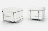 Le Corbusier, Perriand + Jeanneret, 'LC2' Lounge Chairs (2)