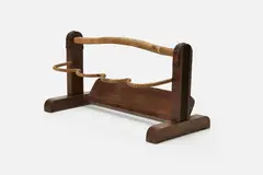 Wine Rack by Jacques Adnet, 1950s, Elm, sold Mar 2024
