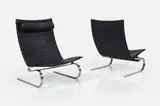 PK20 Lounge Chairs (2) by Poul Kjaerholm, 1968, / ca. 2000 Leather, sold Mar 2024