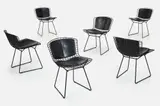 Dining Chairs (6) by Harry Bertoia, 1952, / ca. 2000 Powder-coated steel, sold Mar 2024