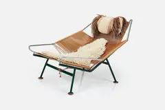 Hans J. Wegner, Early 'Flag Halyard' Chair, 1950, Enameled and matte chrome-plated steel