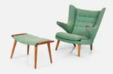 Hans J. Wegner, 'Papa Bear' Lounge Chair and Ottoman (2), 1950s, Teak