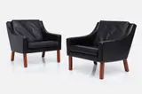 Lounge Chairs (2) by Borge Mogensen, 1960s, Leather, sold Dec 2023
