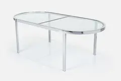 Dining Table by Milo Baughman, 1970s, Chrome-plated steel, offered Dec 2023