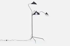 Serge Mouille, Three-Arm Floor Lamp, 1952, / 2010s Painted steel