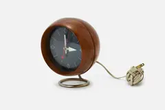 George Nelson, 'Chronopak' Desk Clock, 1950s, Walnut