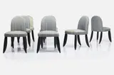 Wendell Castle, Dining Chairs (8), 1997, Faux snakeskin textured painted mahogany