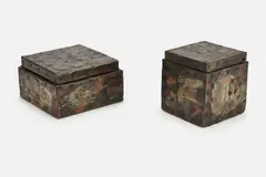 'Patchwork' Boxes (2) by Paul Evans, 1970s, Copper, sold Sep 2023