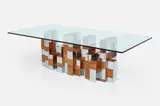 'Cityscape' Dining Table by Paul Evans, 1970s, Mahogany burl veneer, sold Jun 2023