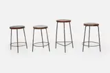 Tripod Stools (4) by Pierre Jeanneret, ca. 1965, Teak, sold Mar 2023