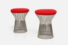 Stools (2) by Warren Platner, 1966, / 1980s Steel, sold Mar 2023