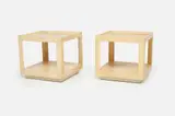 Karl Springer, Side Tables (2), 1980s, Lacquered goatskin over wood