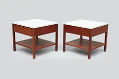 Side Tables (2) by Florence Knoll, 1950s, Walnut, sold Mar 2023