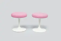 'Tulip' Stools (2) by Eero Saarinen, 1957, / 1970s Painted aluminum, sold Mar 2023