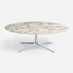 Florence Knoll, for Knoll Studios Oval Table Desk (1961/ ca. 2010s), 1961, production circa 2010s Chromed steel