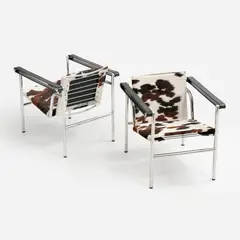Le Corbusier, Jeanneret & Perriand Pair of LC1 Chairs (2022-26), 2022, leather