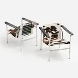 Le Corbusier, Jeanneret & Perriand Pair of LC1 Chairs (2022-26), 2022, leather