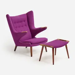 Hans J. Wegner, for A.P. Stolen "Papa Bear" Chair & Ottoman (ca. 1960s), ca. 1960s, production circa early 1960s Teak