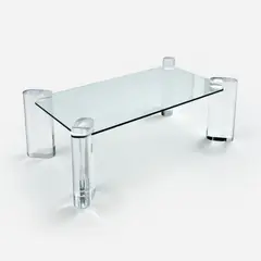 Karl Springer, Coffee Table (ca. 1980s), ca. 1980s, glass 18" x 54" x 30"