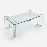 Karl Springer, Coffee Table (ca. 1980s), ca. 1980s, glass 18" x 54" x 30"