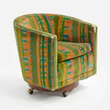 Edward Wormley, for Dunbar Swivel Lounge Chair (ca. 1960s), Jack Lenor Larsen