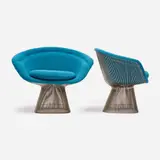Warren Platner, for Knoll Pair of 1715 Lounge Chairs, 1715, vintage production Nickel-plated steel rods
