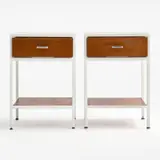 George Nelson, for Herman Miller Pair of 4051 Steelframe Tables (ca. 1954/1963), ca. 1954, production circa 1963 Enameled steel