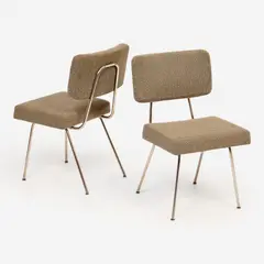 Pair of 4671 Side Chairs (ca. 1970s) by George Nelson, ca. 1970s, vintage production Zinc-plated steel, sold Mar 2025