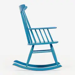 Russel Wright, for Conant-Ball Rocking Chair (ca. 1950s), ca. 1950s, Conant-Ball Circa 1950s Blue-painted birch 36 1/2" x 24" x 28"