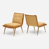 T. H. Robsjohn-Gibbings, for Widdicomb Pair of 1702 Lounge Chairs (ca. 1950s)
