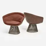 for Knoll Pair of Lounge Chairs (ca. 1969) by Warren Platner, ca. 1969, production circa 1969 Nickel-plated steel rods, sold Aug 2024