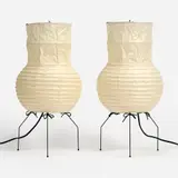 Isamu Noguchi, Pair of UF1-S Akari Light Sculptures, 1951, contemporary production Enameled steel rods
