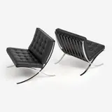 Mies van der Rohe, for Knoll, Pair of Barcelona Chairs