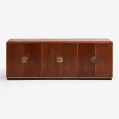 Edward Wormley, for Dunbar 8' Marble-Top Sideboard, 1940s, production circa 1950s Mahogany