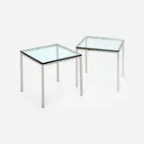 or Style, Pair of Chrome End Tables by Florence Knoll, offered Jun 2022