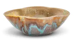 Pewabic, Iridescent Glazed Earthenware Lobed Bowl 1940-1950, 1940