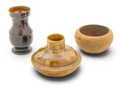 George E. Ohr, Diminutive Earthenware Vases, Ca. 1900, 3 PCS, Ca. 1900