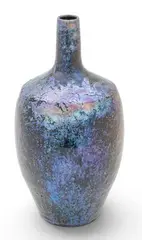 Mary Chase Perry Stratton, Pewabic Pottery (American, 1867-1961) Iridescent Glazed Earthenware Bottle Vase 1918, 1918