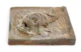 Pewabic, Iridescent Glazed Earthenware Fountain Tile 1020, 'Dolphin with Water Spout'